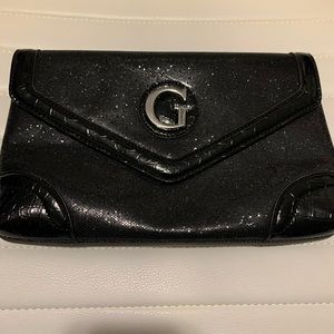 Sparkly black Guess Clutch